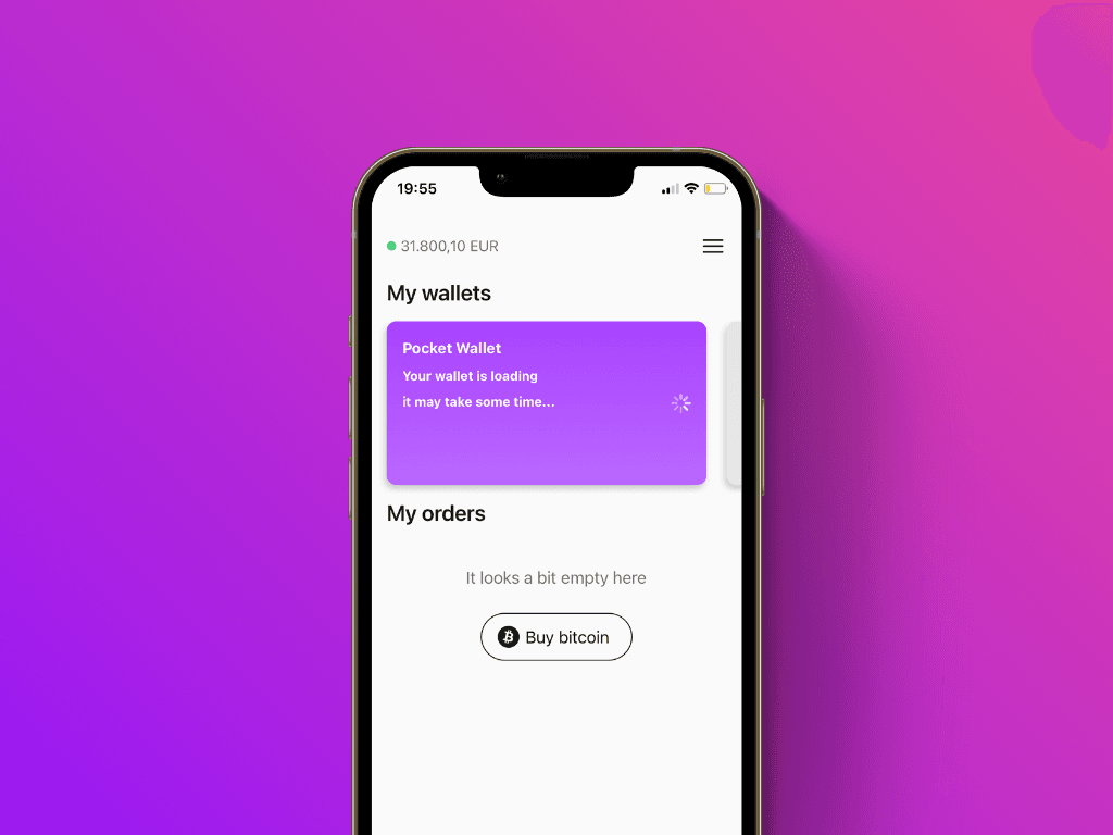 Screenshot of the Pocket App loading the wallet