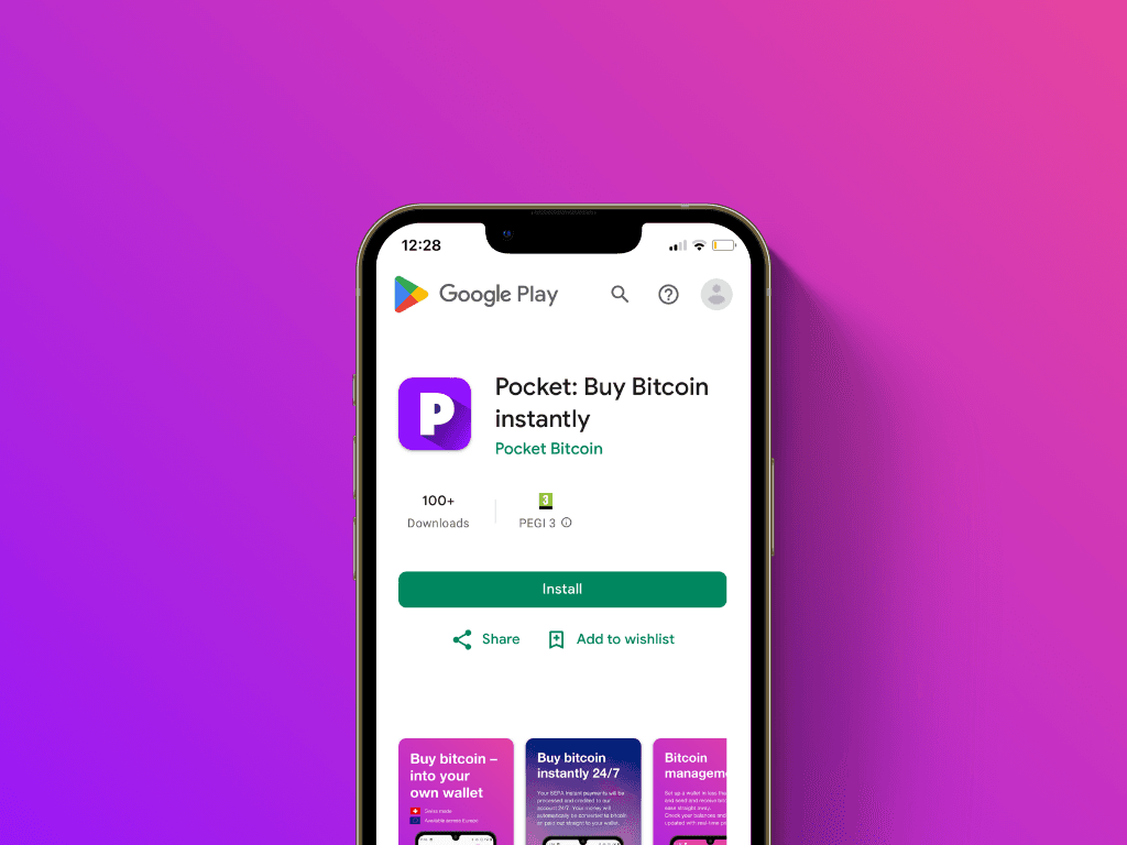 Screenshot with the download screen of the Pocket App in the Play Store