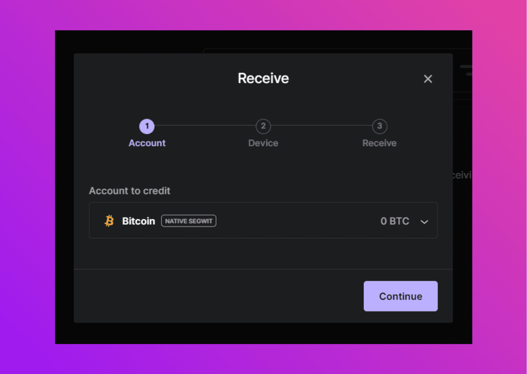 Receive Ledger Live ethereum screenshot