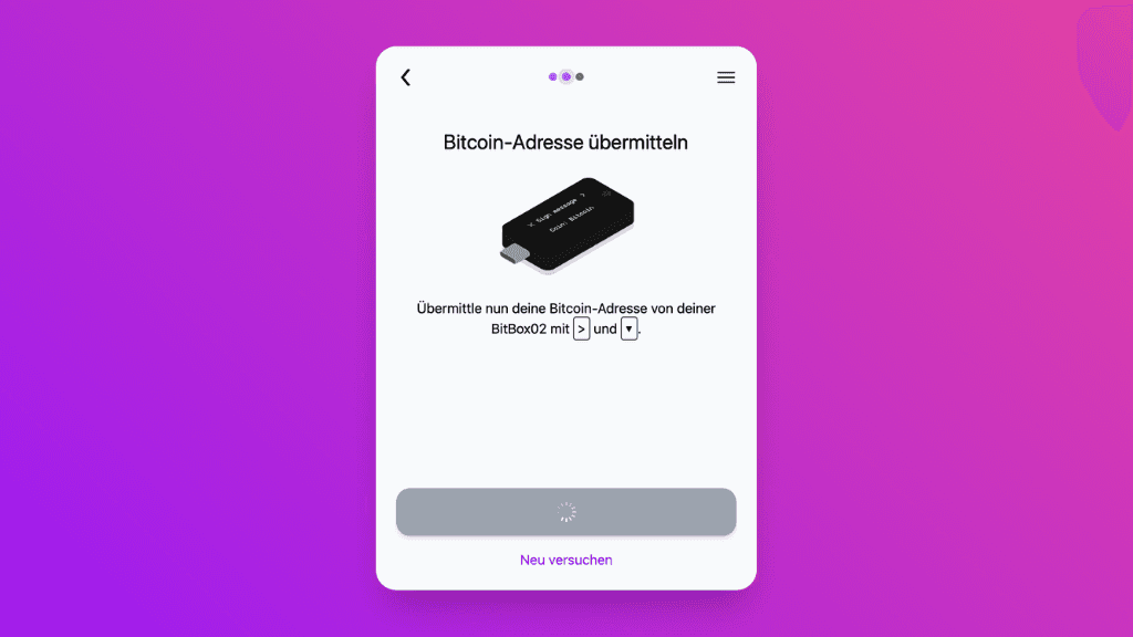 Bildschirmfoto der Adress-Übermittlung im Pocket-Widget